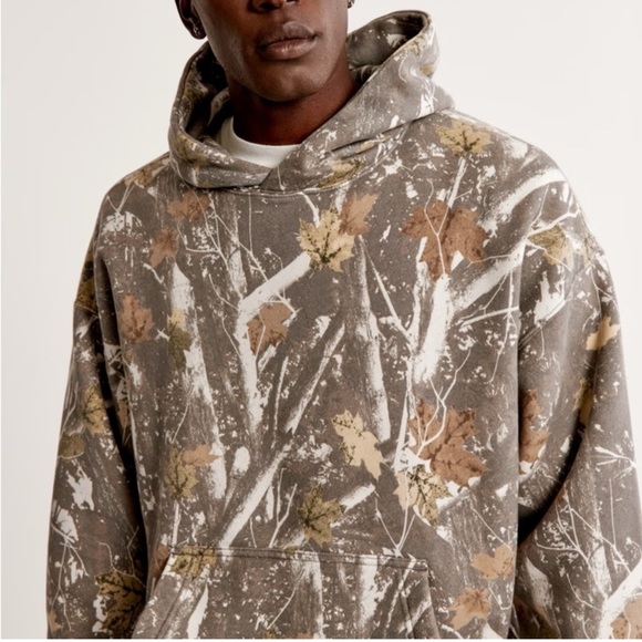 Abercrombie Essential Popover Hoodie gray camo - Picture 2 of 3